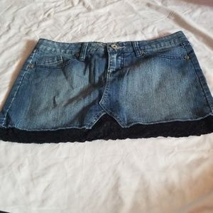 ❤SALE YMI Jean skirt with lace bottom